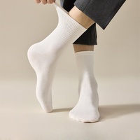 Chaussettes de travail pour homme en coton, couleur unie, antibactériennes, chaussettes habillées pour homme