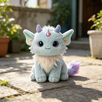 Peluche Dragon Fantaisie Bleu Clair Mignon et Moelleux en Gros, Idéal pour Cadeau de Fêtes, Jouet en Peluche Personnalisé, Vente Chaude