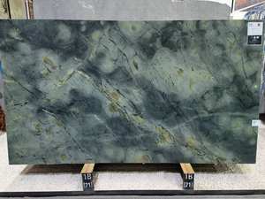 Dalle de marbre vert écologique imperméable pour mur décoratif intérieur de luxe, veinage paysager naturel, surface polie, style moderne - Product Image 3