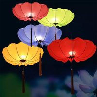 Lanterne suspendue en forme de lotus chinois, imperméable, décorative, lumineuse, pour jardin, salon de thé, terrasse