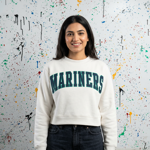 Sudadera con Capucha MARINERS ASH GREY para Invierno, 100% Algodón, Apliques Bordados en Azul Marino, Estilo Vintage de Alta Calidad - Product Image 1