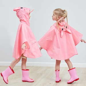 Imperméable pour enfants <span class=keywords><strong>Cape</strong></span> fendue pour garçon Poncho pour filles Forme <span class=keywords><strong>de</strong></span> dessin animé tridimensionnelle Poncho imperméable léger et respirant pour enfants - Product Image 3