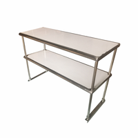 Table de travail en acier inoxydable économique pour cuisine commerciale OEM ODM, certifiée NSF, robuste, à 2 niveaux, avec revêtement ignifuge