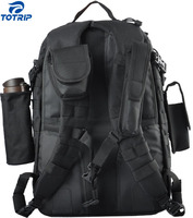 Sac à dos tactique en polyester robuste et personnalisé pour l'extérieur, avec système Molle, motif à 8 lettres, grande capacité et fermeture éclair
