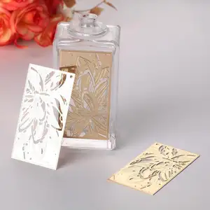 高級香水瓶ラベル用香水パッケージラベルデザインゴールド仕上げ真鍮ファッションメタルラベル
