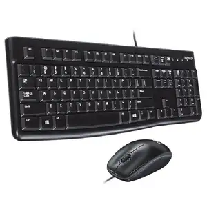 Siyah Logitech MK120 kablolu USB klavye ve fare seti ev ofis bilgisayar dizüstü evrensel fare ve klavye seti
