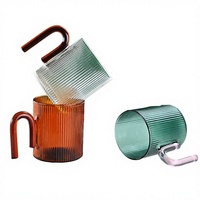 Mug à café en verre au design moderne, grande capacité de 350 ml, compatible lave-vaisselle et micro-ondes, couleur personnalisable pour la maison, le bureau ou les fêtes