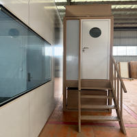 Toilettes mobiles écologiques à circulation d'eau, cabine modulaire préfabriquée en panneaux sandwich, unité recyclable, respectueuse de l'environnement