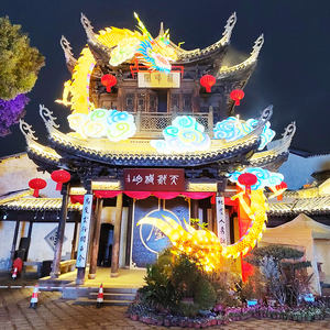 فوانيس تنين من الحرير بالعام الجديد الصينية للديكور في الأماكن الخارجية كبيرة الحجم للبيع - Product Image 2