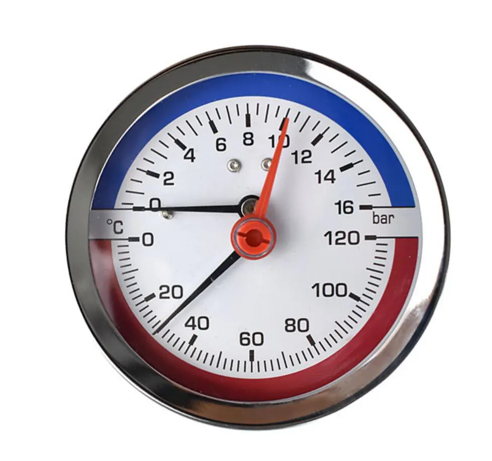 Axial Temperature Pressure Gauge for Steam Boiler, Hot Water Boiler  Espresso Machine Boiler, Steam Manometer Made in China