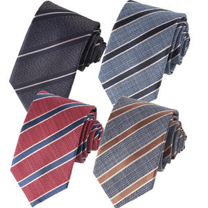 2025 nuevo diseño logotipo personalizado corbata tejida de seda pura para hombre buena calidad hecha a mano patrón de rayas corbata para venta al por mayor - Product Image 1