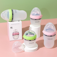 Biberons anti-coliques en silicone sans BPA à col large pour bébés – Lot de biberons sûrs et écologiques – Vente chaude