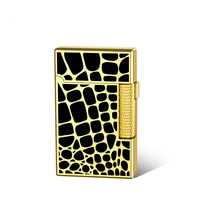 Briquet à gaz butane rechargeable coupe-vent au design classique en métal, double flamme, allumage direct, son fort, pour extérieur, personnalisable avec logo