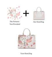 Sac fourre-tout personnalisé avec logo, faible MOQ (50 pièces), sac à main rose floral tendance, grande capacité, en cuir, pour marques en ligne