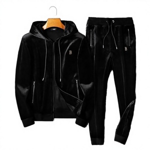 OEM Men Winter Casual <b>Polyester</b> <b>Tracksuit</b> Set Zip Jacket Jogger Pants Lightweight Quick Dry Sportswear Gym Activewear Bulk Sale - Product Image 2