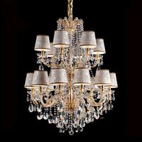 Lustre en verre personnalisé de grande taille, style nordique moderne, empire, pour hôtels, salles de réception et hôtels, forme allongée