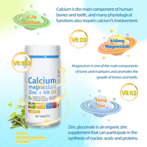 Comprimés HDK Calcium Magnésium <span class=keywords><strong>Zinc</strong></span> + Vitamine D3, complément alimentaire pour la santé des os, soutien immunitaire, force musculaire, bien-être des adultes - Product Image 3
