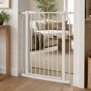 Barrière de sécurité pour bébés, tout-petits et animaux domestiques - Métal et plastique, hauteur 92 cm, fixation par pression, sans perçage, installation facile, utilisation pour escalier/porte. - Product Image 2