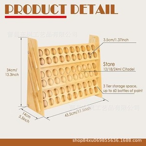 Estante de almacenamiento de pintura de acuarela para niños, organizador de escritorio de 6 capas, tipo rectangular, de madera - Product Image 4