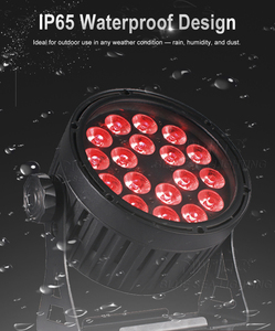 Impermeable IP 18x18W RGBWA UV 6IN1 Pantalla táctil Slim LED Par Can Luz de escenario para fiestas al aire libre DJ Parques temáticos Emisión blanca - Product Image 3