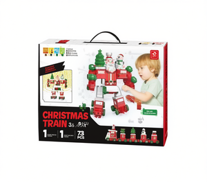 Puzzle Metamorphosis Treno di Natale, Blocchi da Costruzione 73 Pezzi per Bambini dai 2 ai 4 Anni, Giocattolo Unisex a Tema Trasporti - Product Image 1