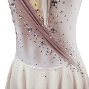 Robe de patinage <span class=keywords><strong>artistique</strong></span> pour femmes, filles, adolescentes, compétitions, enfants, justaucorps rose, cadeaux de Noël multicolores - Product Image 3