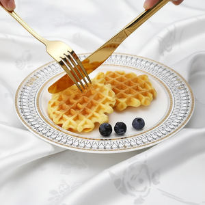 Vente en gros d'ensembles de couverts réutilisables en acier inoxydable argenté pour restaurants, personnalisables et économiques, comprenant cuillères, fourchettes et couteaux pour mariage - Product Image 5