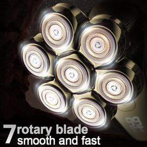 Rasoir rotatif domestique personnalisé MS-680 à 7 têtes, étanche, professionnel, rechargeable, pour hommes - Product Image 3