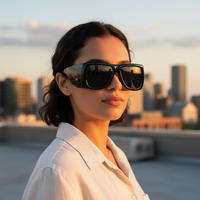 Lunettes de soleil carrées surdimensionnées de luxe, style rétro, grandes montures, protection UV400, pour l'extérieur