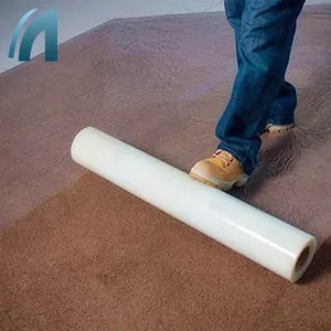 Rollo de película de protección de Pe transparente, superficie temporal personalizada, película adhesiva para alfombra