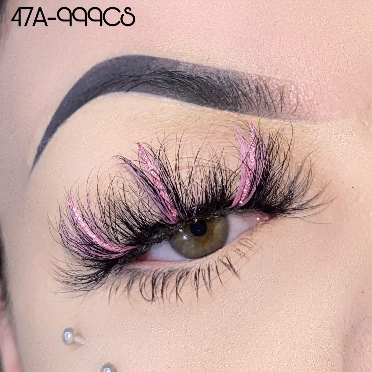 Groothandel 3D 25Mm Kleurrijke Mink Lash Pluizige Paars Details Custom Nertsen Glitter Wimpers