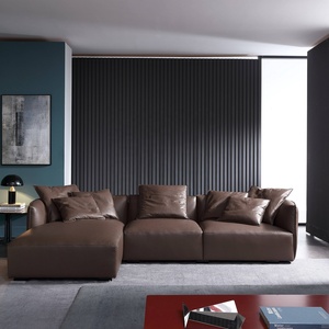 Sofá moderno y ligero de lujo para sala de estar, <span class=keywords><strong>chaise</strong></span> <span class=keywords><strong>longue</strong></span> de tela en forma de L, combinación de sofá francés de cuero europeo, muebles para el hogar - Product Image 3