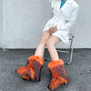 <span class=keywords><strong>Bottes</strong></span> d'hiver pour femmes à bout rond en fourrure, <span class=keywords><strong>bottes</strong></span> de neige de haute qualité, <span class=keywords><strong>bottes</strong></span> courtes en fausse fourrure de Mongolie, douces, chaudes et confortables - Product Image 1