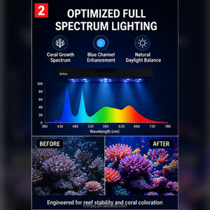 Lampe <span class=keywords><strong>LED</strong></span> pour récif corallien Red Sea ReefLED G2 60W/115W/170W, spectre complet, Wifi, application, dimmable, anti-éblouissement, SPS, LPS, pour <span class=keywords><strong>aquarium</strong></span> d'eau salée. - Product Image 5