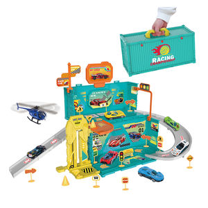 Contenedor de almacenamiento para niños, estacionamiento, coche, garaje, modelo, juguetes con 1 Uds., coche de aleación - Product Image 1