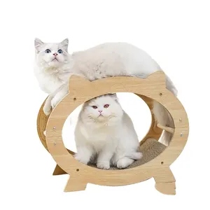 In legno Multi-funzionale due gatti giocattolo nido letti prodotti per animali domestici per cani e gatti Pet lettino design gatto graffio