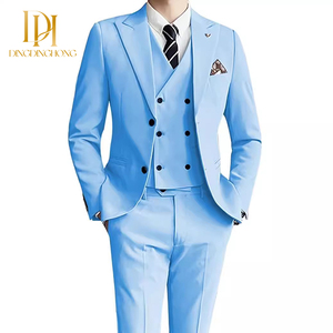 Conjunto de <span class=keywords><strong>Traje</strong></span> de Boda de Tres Piezas en Colores Mixtos, <span class=keywords><strong>Traje</strong></span> Casual Elegante para Hombre, Ropa para Banquete de Boda - Product Image 3