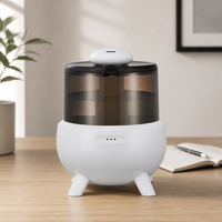 Nouvelle lampe d'ambiance aromathérapie à atomisation ultrasonique 2L, humidificateur de bureau personnalisé, veilleuse sept couleurs, commande tactile