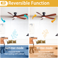 Ventilateur de plafond vintage DC avec éclairage LED dimmable, télécommande, lampe de ventilation, appareil de décoration intérieure pour la maison