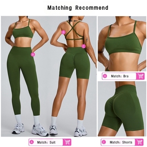 Leggings de sport pour femme, taille haute, effet ventre plat, séchage rapide, sans couture, pour yoga et entraînement, avec effet push-up fessier - Product Image 3