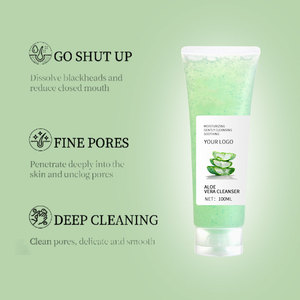 Etiqueta privada OEM Venta caliente Hidratante Limpieza suave Espuma Lavado <span class=keywords><strong>DE</strong></span> CARA Exfoliante <span class=keywords><strong>Barbados</strong></span> <span class=keywords><strong>Aloe</strong></span> Vera Limpiador exfoliante - Product Image 2
