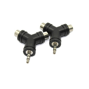 Adaptador de audio estéreo macho de 3,5 mm a doble RCA hembra, material ABS - Product Image 1