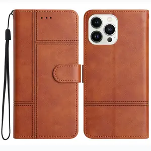 Wholesale Mobile Phone Case For IPhone 15 Cover Leather Flip With Card Solt Cell Phone Covers For IPhone 15 14 13 12