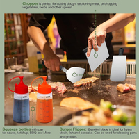 Ensemble d'outils de barbecue professionnel en acier inoxydable de 23 pièces, spatules résistantes à la chaleur en plastique, design minimaliste, facile à nettoyer