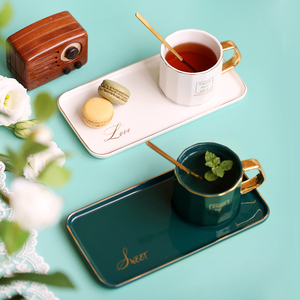 Taza de Café Espresso de Cerámica y Porcelana Ecológica de 220 ml, Estilo Nórdico, con Asa Dorada y Logotipo Personalizado en Varios Colores, con Platillo - Product Image 3