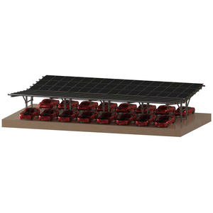 Système de montage de panneaux solaires argentés personnalisé en Y à double poteau pour carport, angle d'inclinaison 0-60°, garantie 10 ans pour voiture - Product Image 1