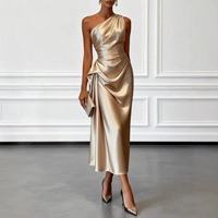 Robe de soirée longue élégante asymétrique à volants style célébrité pour femme, nouvelle collection été 2026
