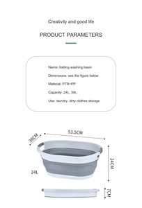 Space Saving Pop up <strong>Small</strong> Folding Storage Container Plastic Collapsible <strong>Laundry</strong> <strong>Basket</strong> Foldable <strong>Laundry</strong> <strong>Basket</strong> with Handle - Product Image 3