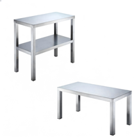 Table de travail sur mesure à double niveau, 1 plateau, petite table de travail portable en acier inoxydable
