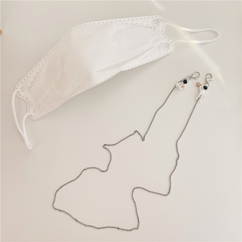 2021 Newest Design Coolest Silver Spaceman Pendant Maskholder & Eyeglass & Necklace Glasses Chain